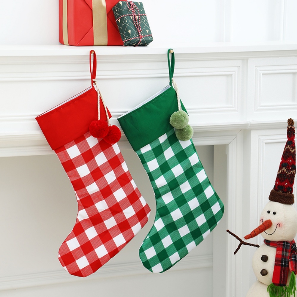 Christmas Stocking Hanging - Рождественские чулки в клетку «Буффало» с