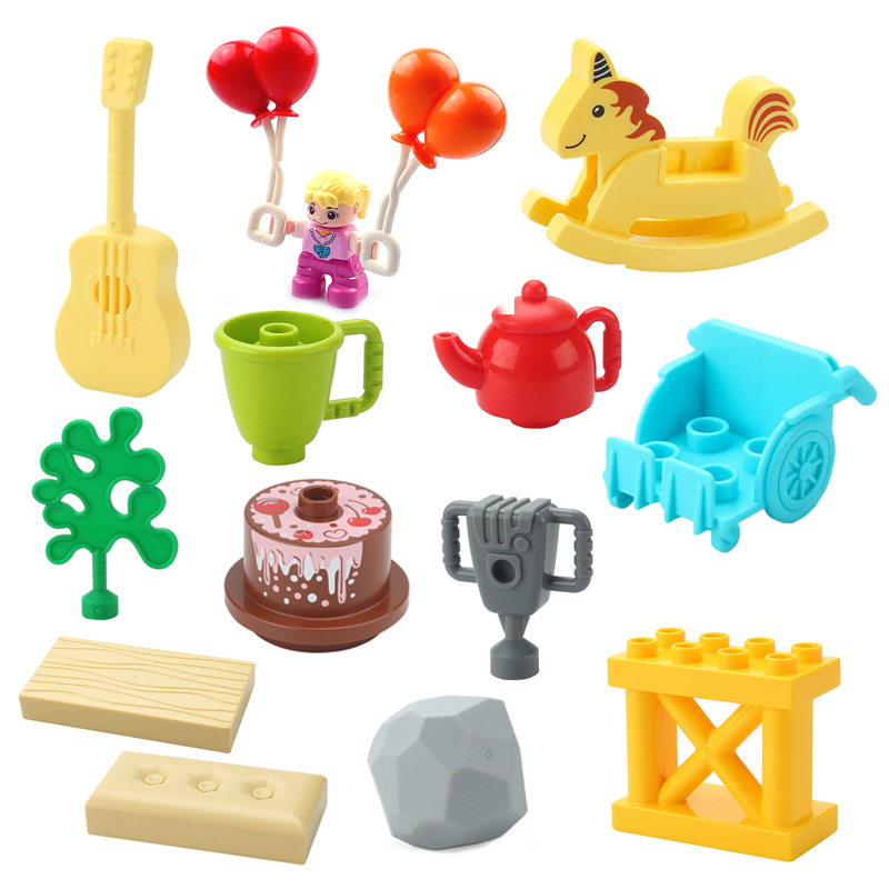 Lego Set City - Большие строительные блоки, аксессуары, лошадка-качалка, гитара,