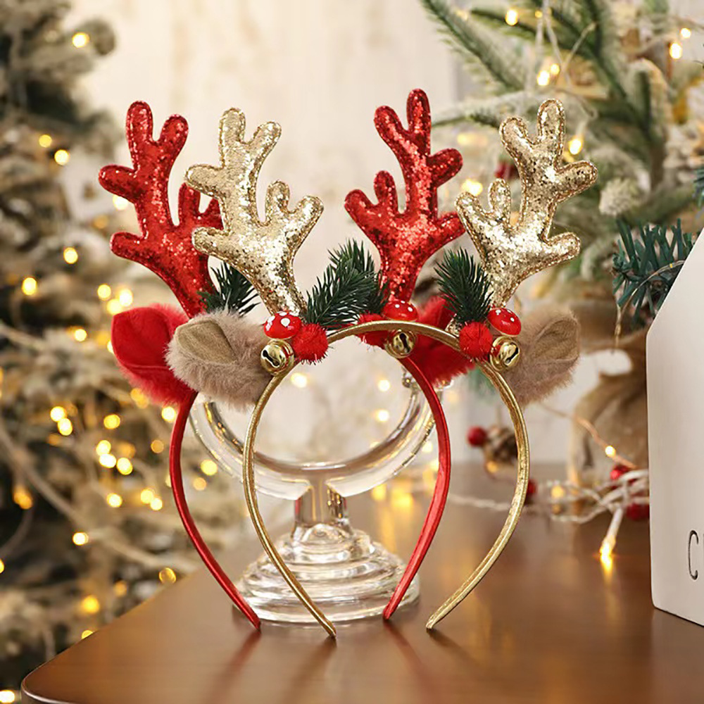Reindeer Antlers Headband - Рождественский ободок с оленьими рогами, праздничный